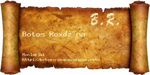 Botos Roxána névjegykártya
