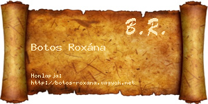 Botos Roxána névjegykártya